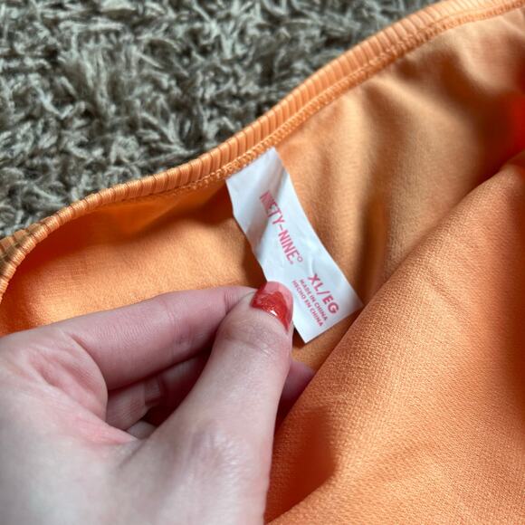 NWT! Juniors' Ninety-Nine° Orange High Leg V-Waist Cheeky Bikini Bottoms Size XL - Picture 4 of 5